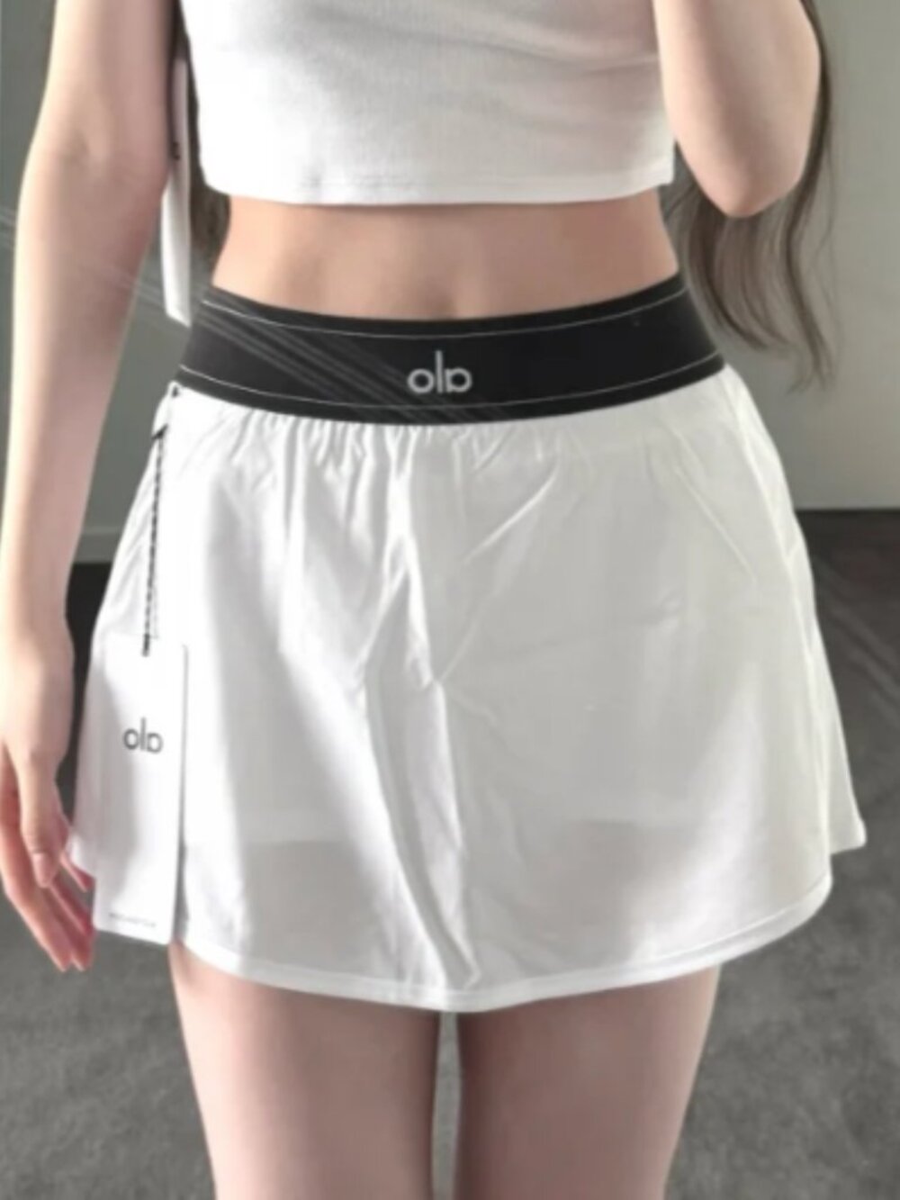 ALO Yoga Match Point Tennis Skirt White NWT🍔Tenniscore Preppy Sporty